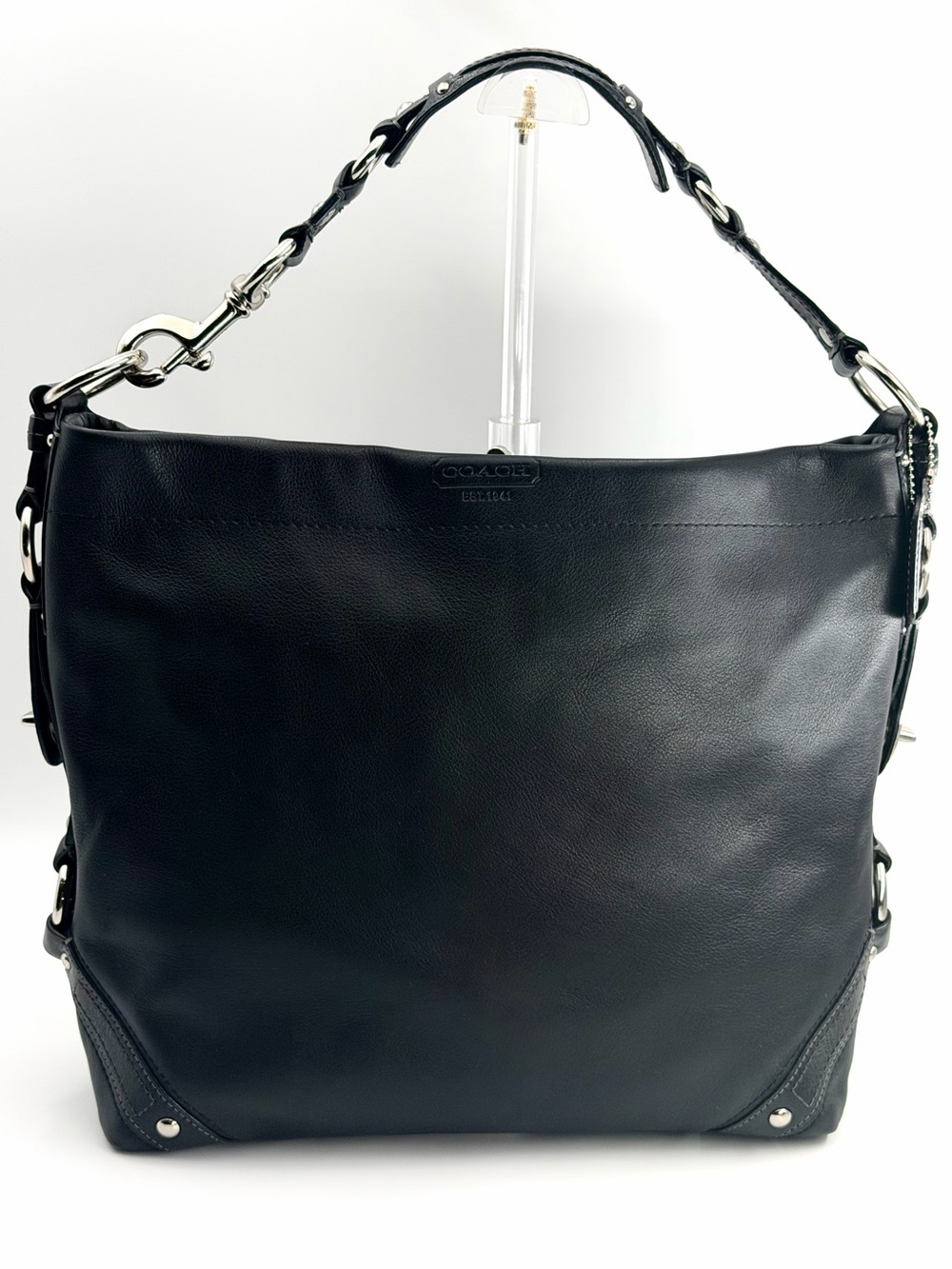 VINTAGE Y2K Coach Black Leather Carly Large Hobo Bag (Style 10616)